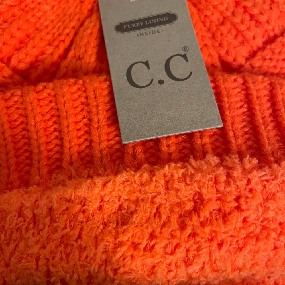 C.C Bright Orange Beanie - Picture 4 of 4